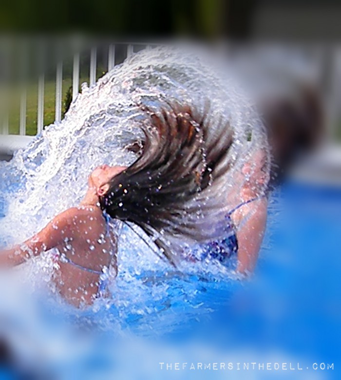 pool hair flip - TheFarmersInTheDell.com