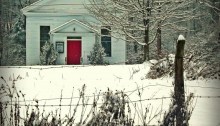 white church in winter - TheFarmersInTheDell.com