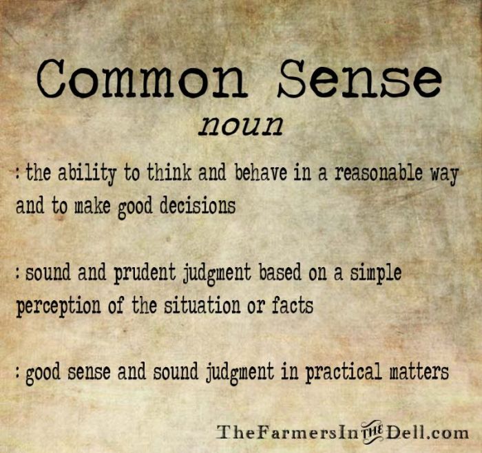 common sense - TheFarmersInTheDell.com