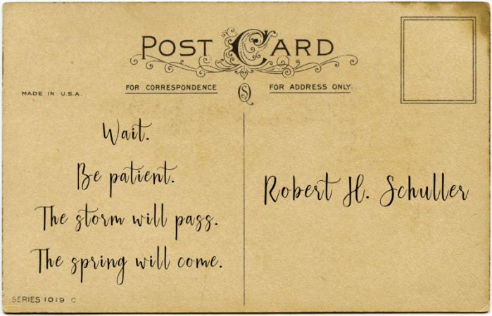 postcard Robert H Schuller - TheFarmersInTheDell.com